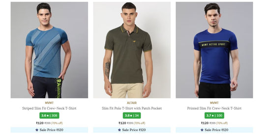 🔥 AJIO Loot : Men's t-shirt Starts @₹100 only. GRAB fast ⏩ 😀