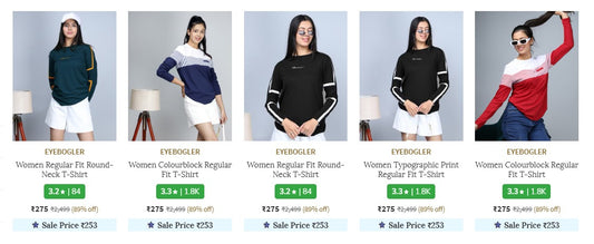 Women EyeBlogger T-shirt 🔥🔥 89%  OFF Discount