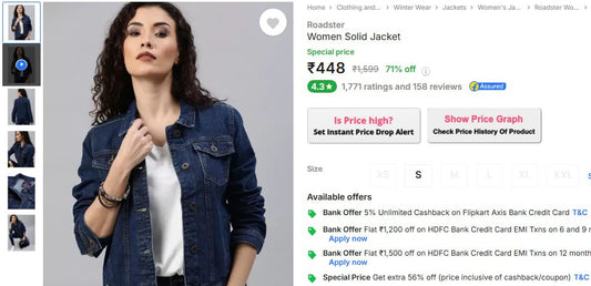 71% Off -Roadster Women Solid Jacket At Rs.448 | (19-11-24)